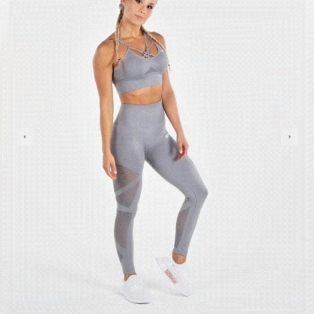 Physiq Apparel Seamless High Rise Leggings  Light Grey